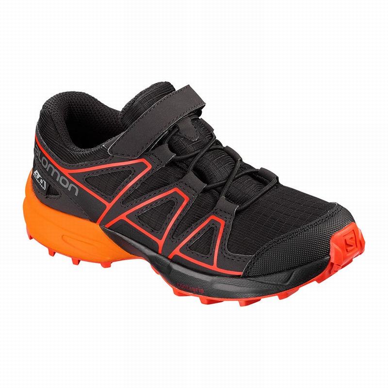 Salomon SPEEDCROSS CLIMASALOMON™ WATERPROOF Zapatillas Trail Running Niños - Negras / Marrones - Col